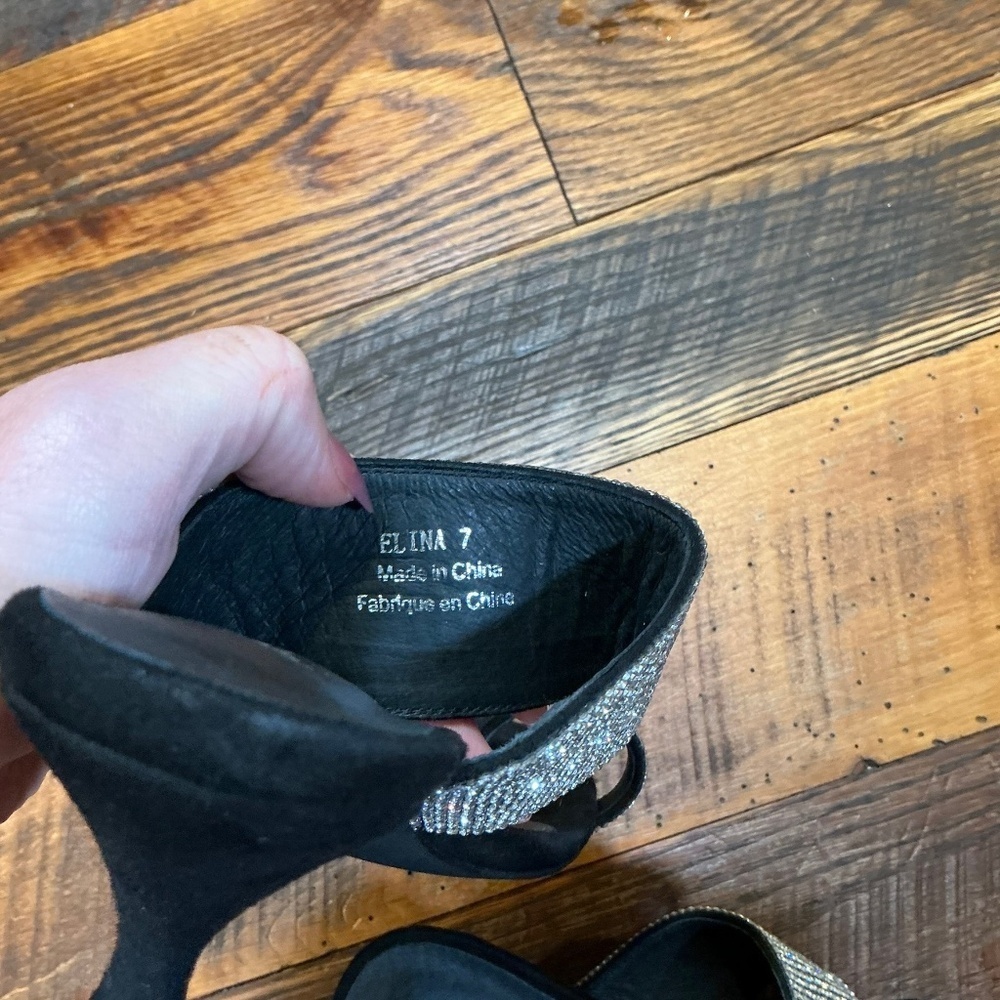 Jeffrey Campbell Elina Slide Sandal Black Silver Size 7 - Picture 8 of 8